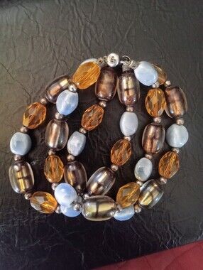 Multicolor Beaded Bracelet 925 Glass Beads